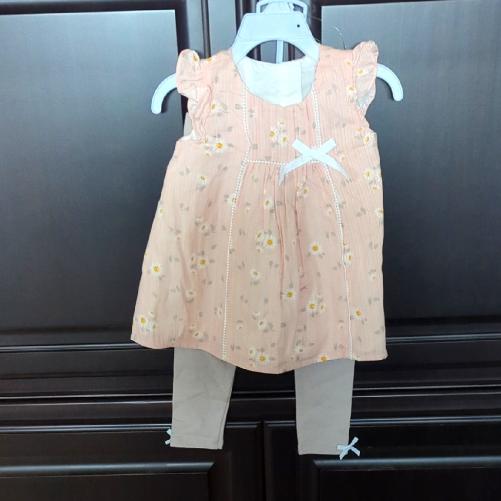 Catherine Malandrino Peach Floral Kids Matching Set